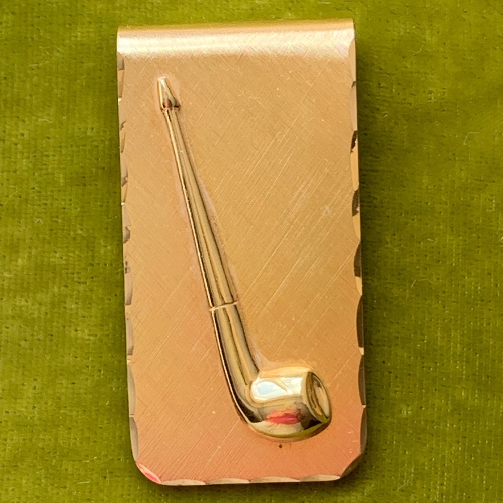 Vintage Gold Plated Colibri Pipe Money Cip